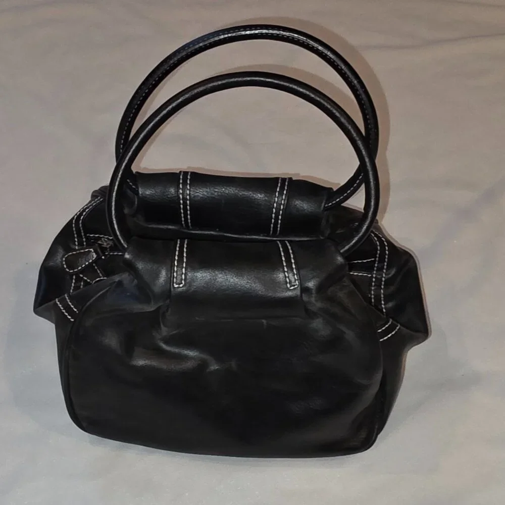 Vintage Bellerose Handbag Purse Triple Zipper Handles Snap Retro EUC